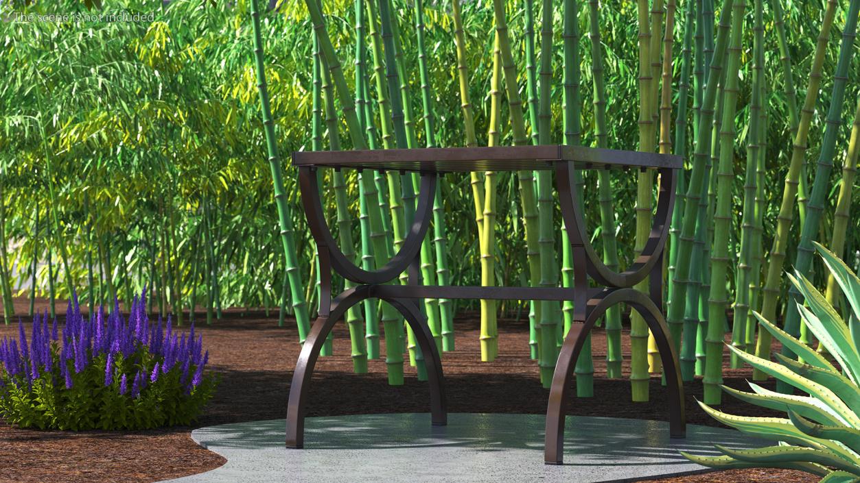 Garden Metal Side Table Brown 3D model