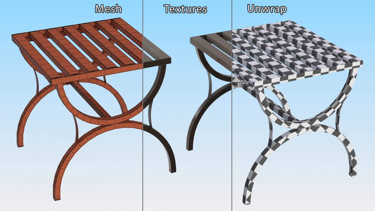 Garden Metal Side Table Brown 3D model