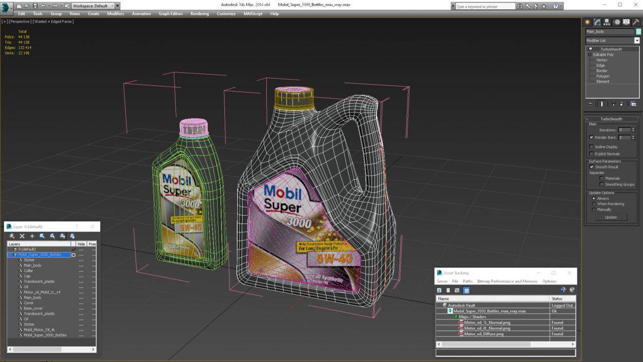 Mobil Super 3000 Bottles 3D model