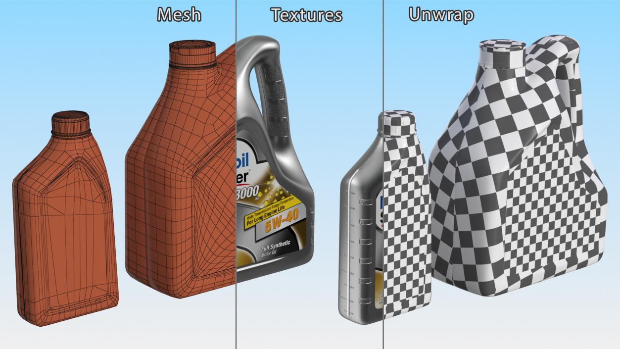 Mobil Super 3000 Bottles 3D model