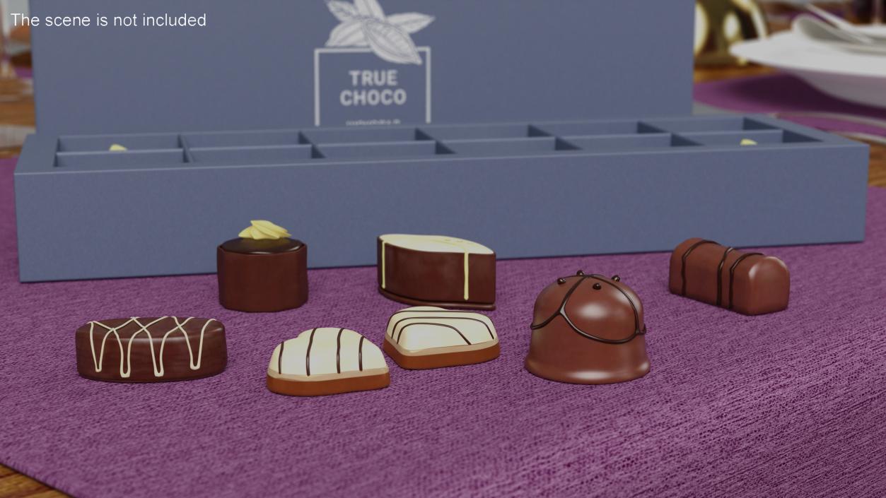 Premium Chocolate Boxes Open Collection 3D model