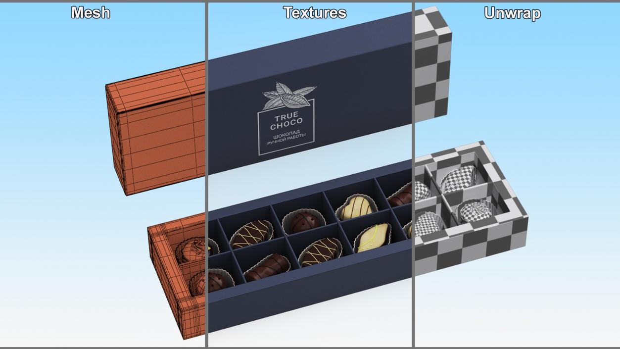 Premium Chocolate Boxes Open Collection 3D model