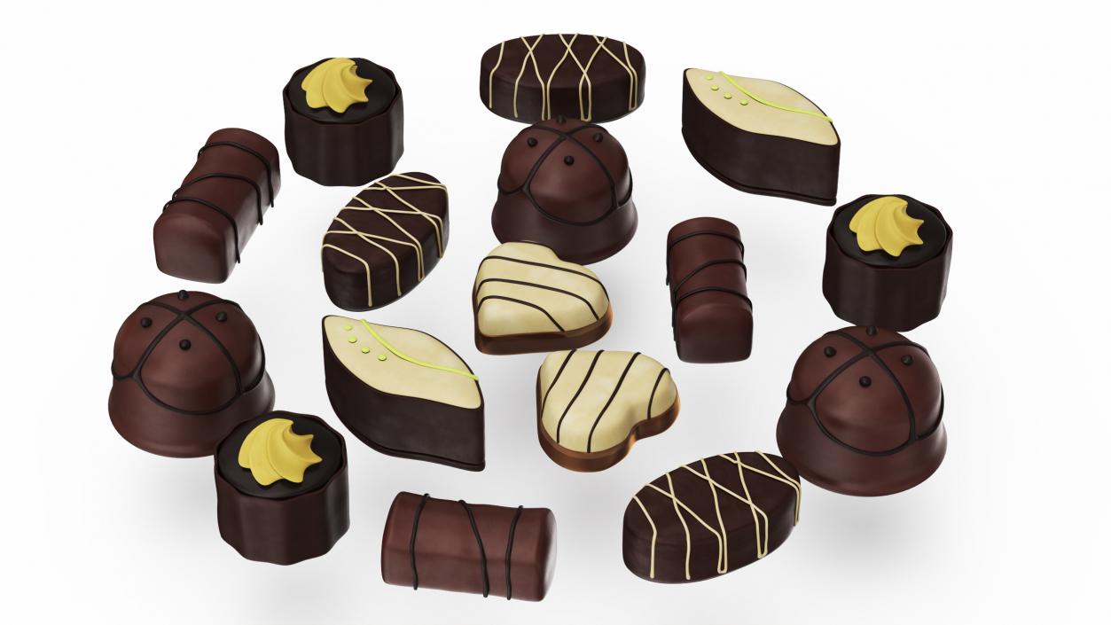 Premium Chocolate Boxes Open Collection 3D model