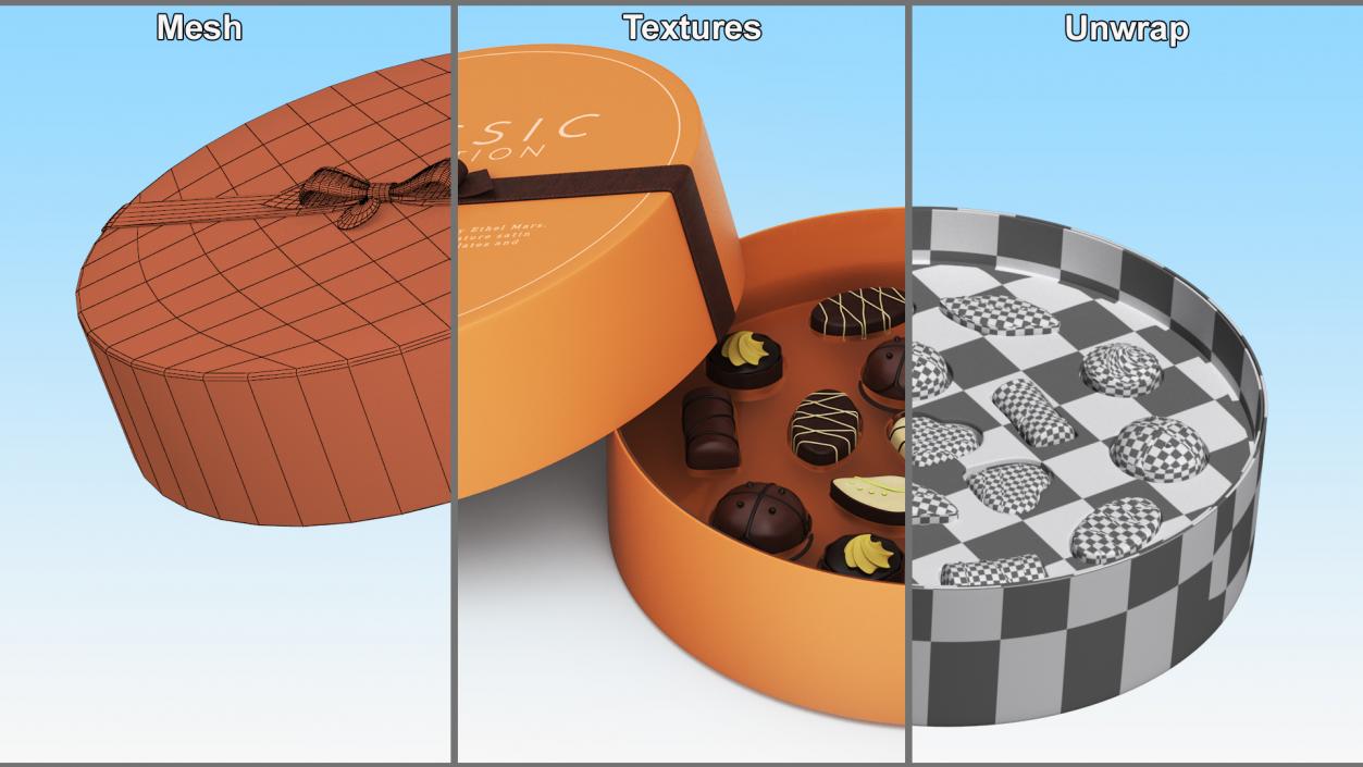 Premium Chocolate Boxes Open Collection 3D model