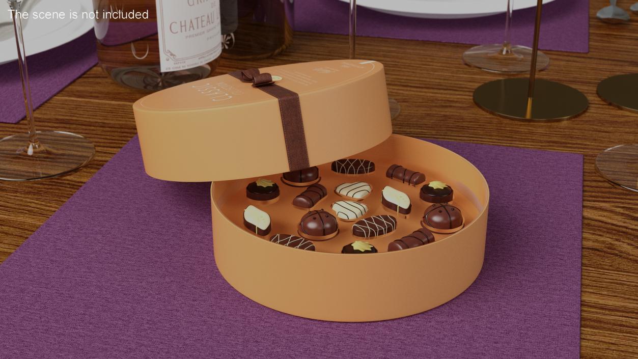 Premium Chocolate Boxes Open Collection 3D model