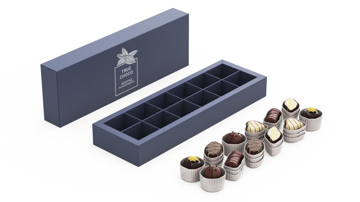 Premium Chocolate Boxes Open Collection 3D model