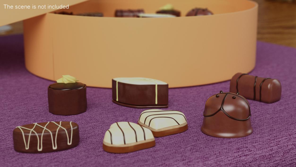 Premium Chocolate Boxes Open Collection 3D model