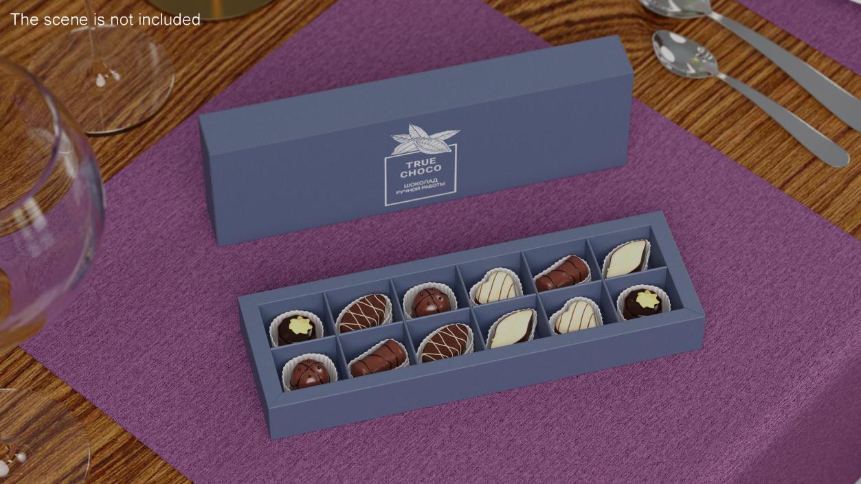 Premium Chocolate Boxes Open Collection 3D model