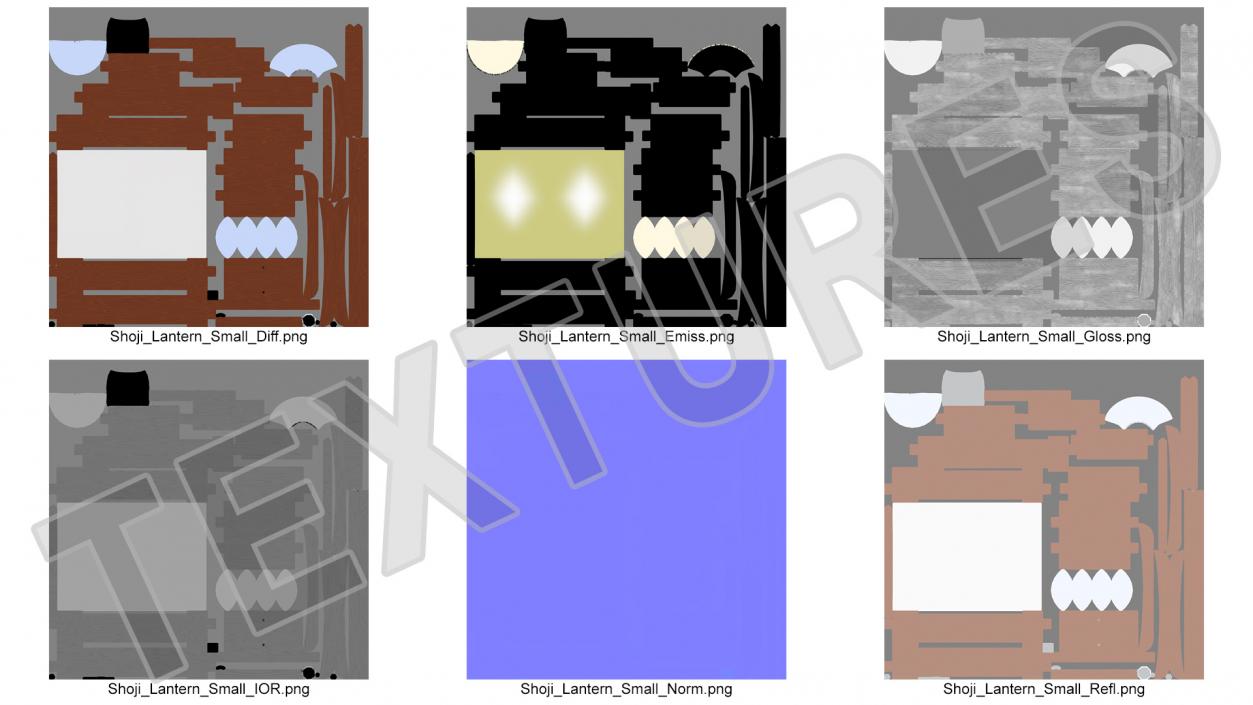 Shoji Lantern Small Glow 3D model