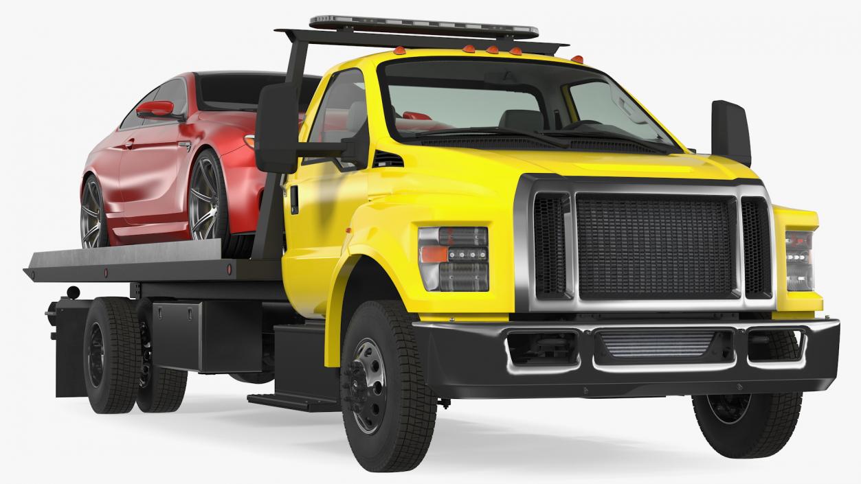 3D Tow Truck with Evacuated Car model