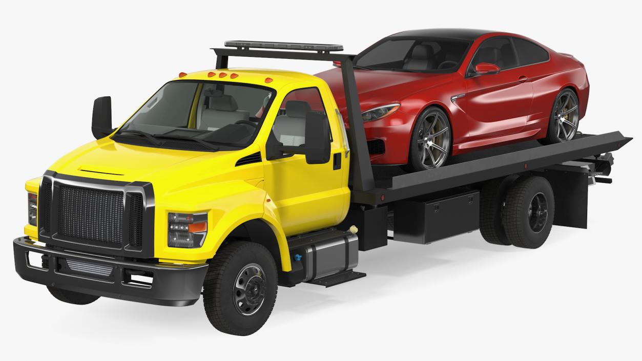 3D Tow Truck with Evacuated Car model