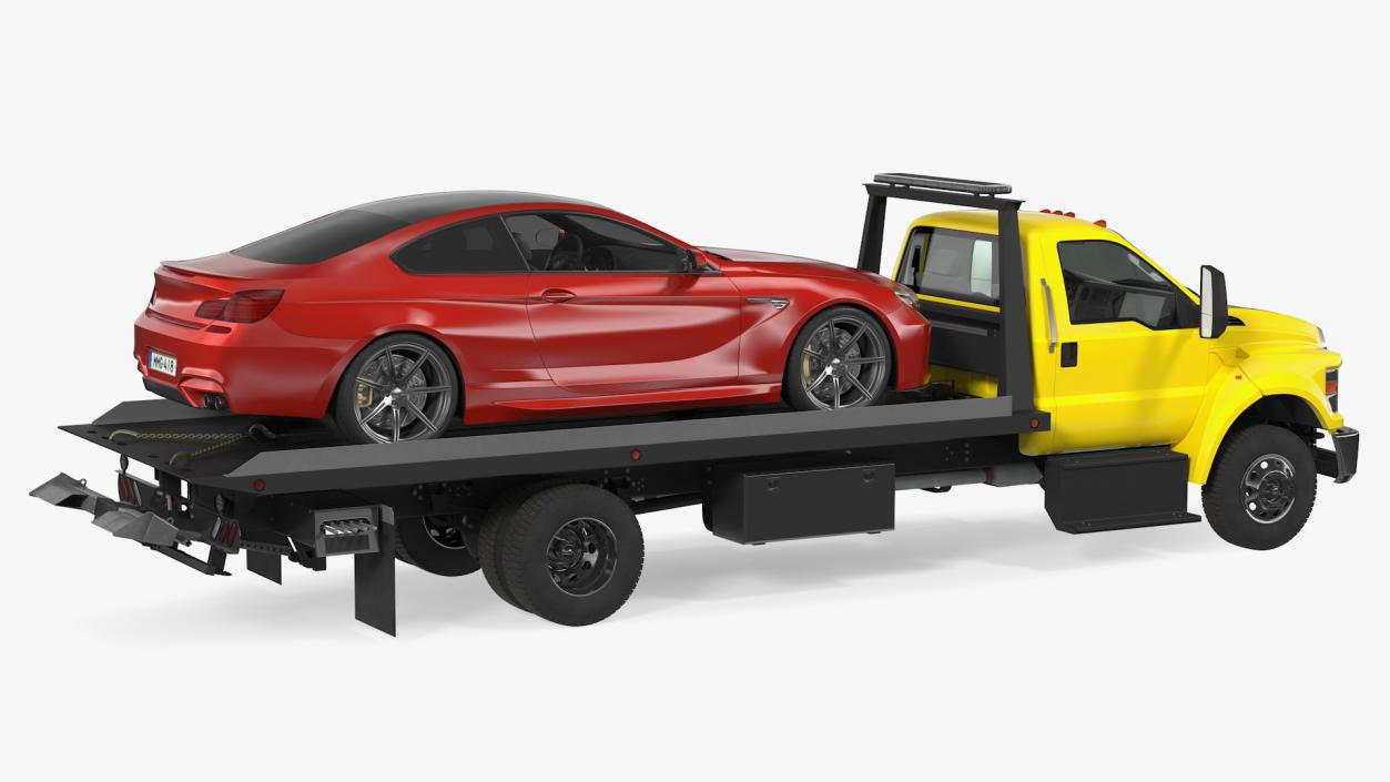 3D Tow Truck with Evacuated Car model