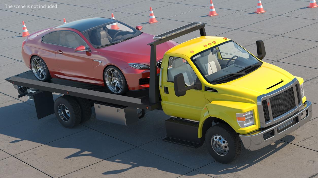 3D Tow Truck with Evacuated Car model