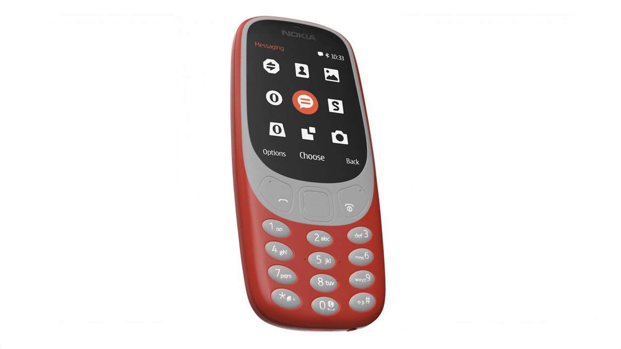 3D model Red Nokia 3310 New Lights On 2