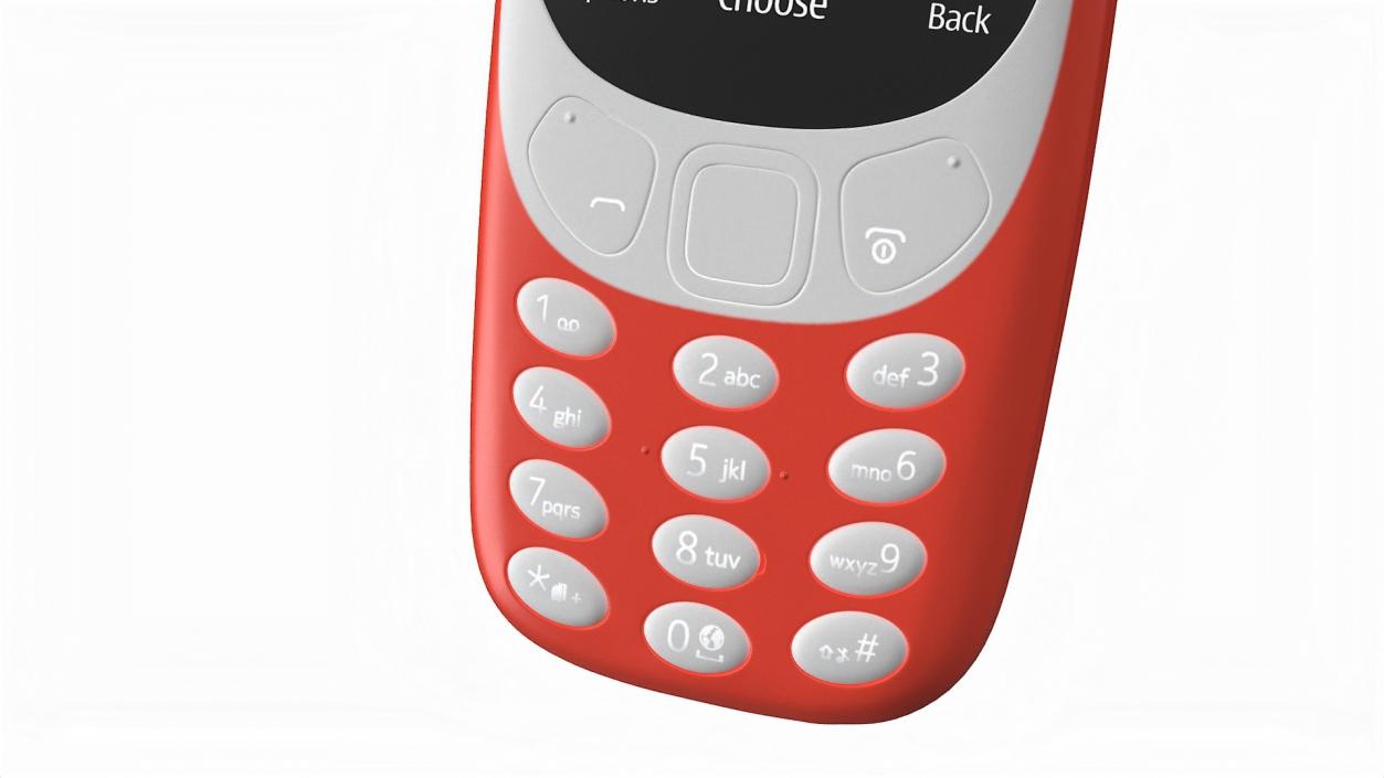 3D model Red Nokia 3310 New Lights On 2