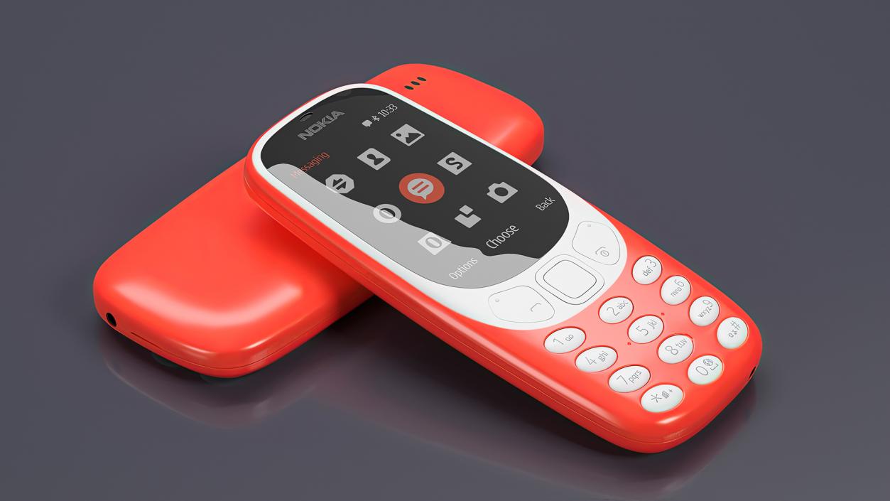 3D model Red Nokia 3310 New Lights On 2