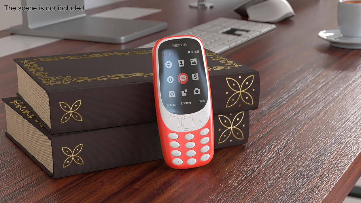 3D model Red Nokia 3310 New Lights On 2