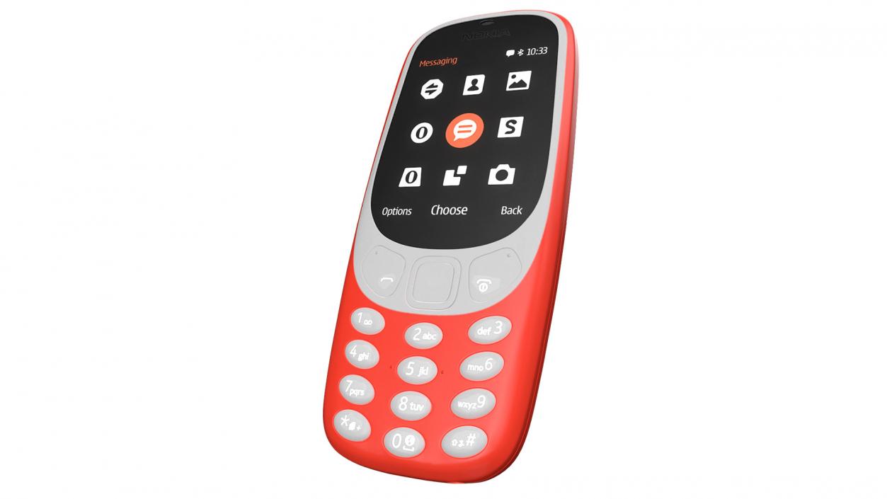 3D model Red Nokia 3310 New Lights On 2