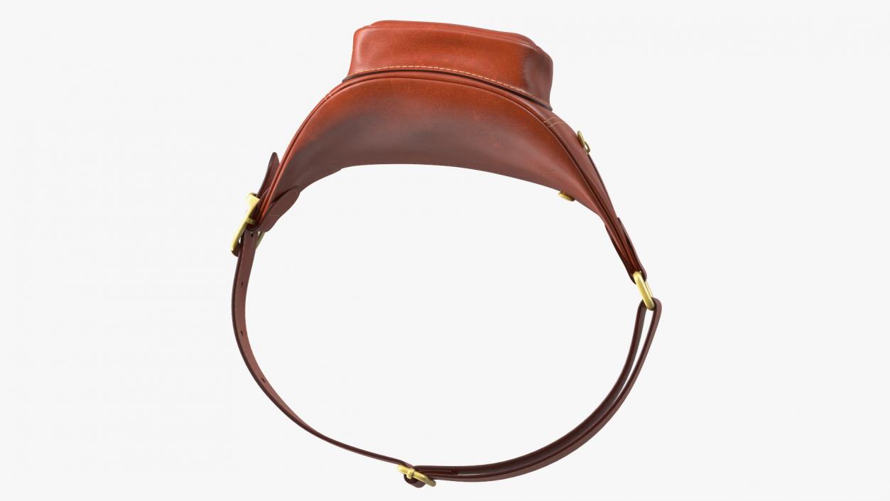 3D Brown Leather Waist Bag model