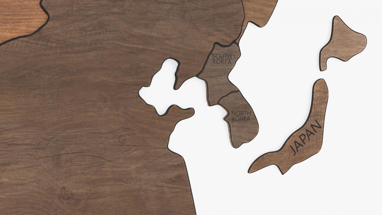 3D model Wooden World Map Wall Art