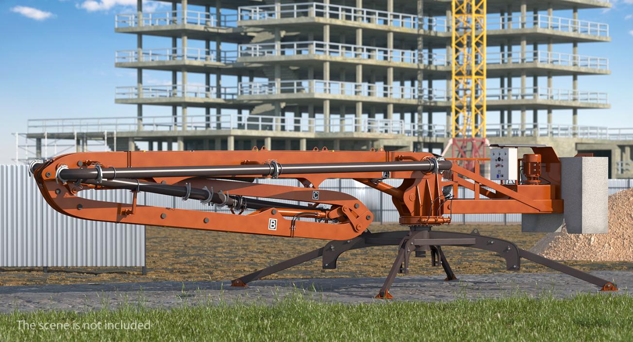 3D Concrete Boom Pump Machine