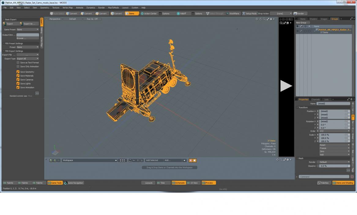 3D Camouflage Patriot AN MPQ53 Radar model