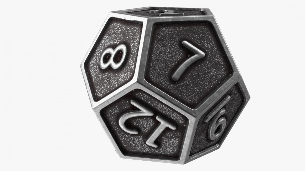 Silver DND Dice Set 3D model