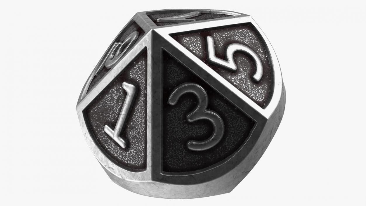 Silver DND Dice Set 3D model