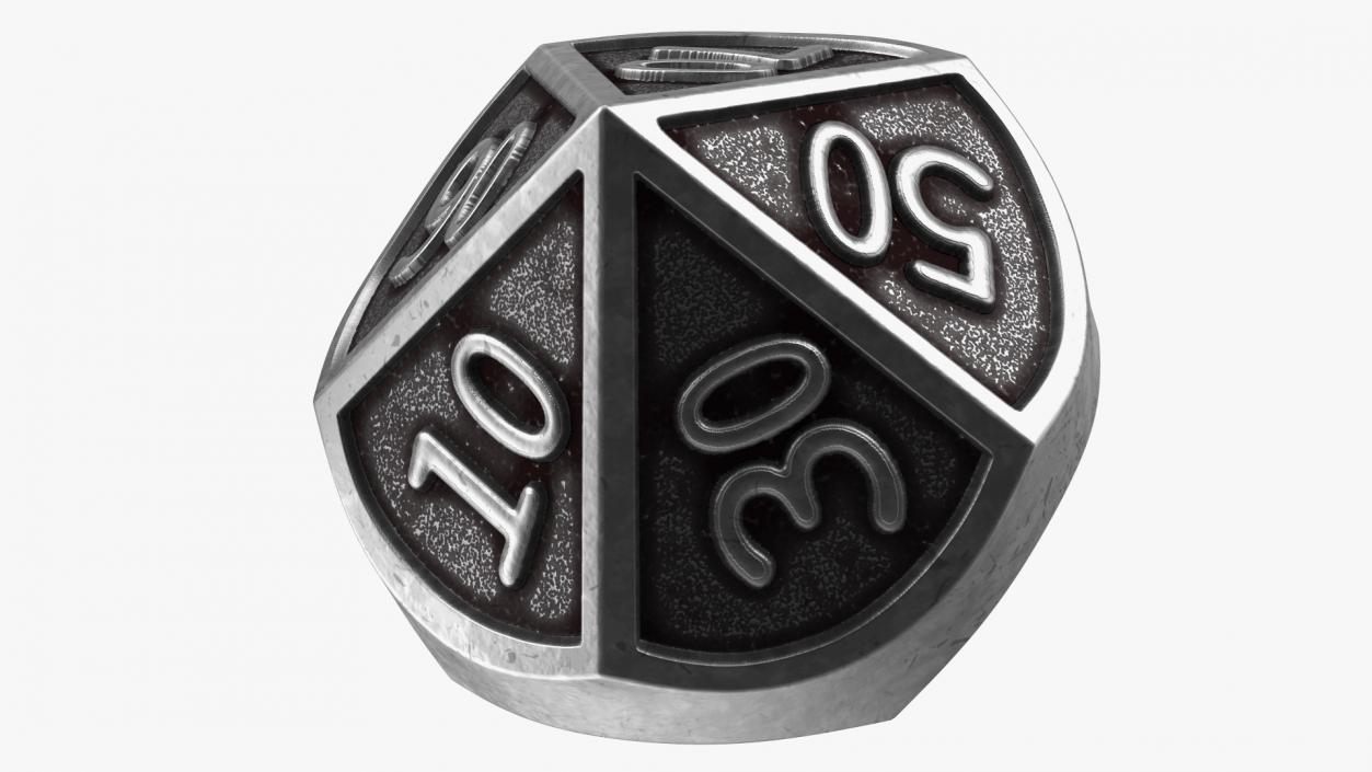 Silver DND Dice Set 3D model