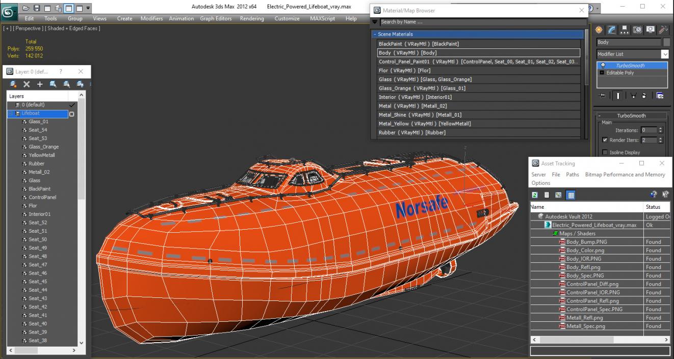 3D model Electric Powered Lifeboat