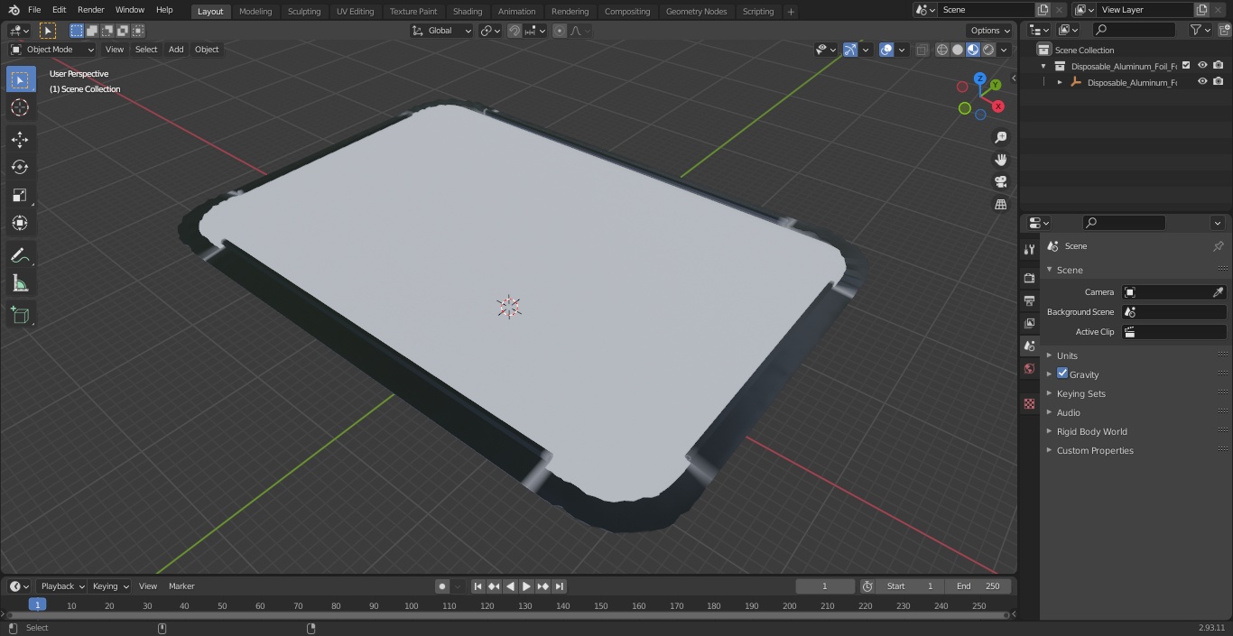 Disposable Aluminum Foil Food Container 3D model