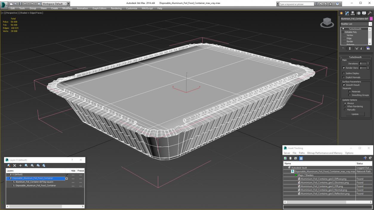 Disposable Aluminum Foil Food Container 3D model