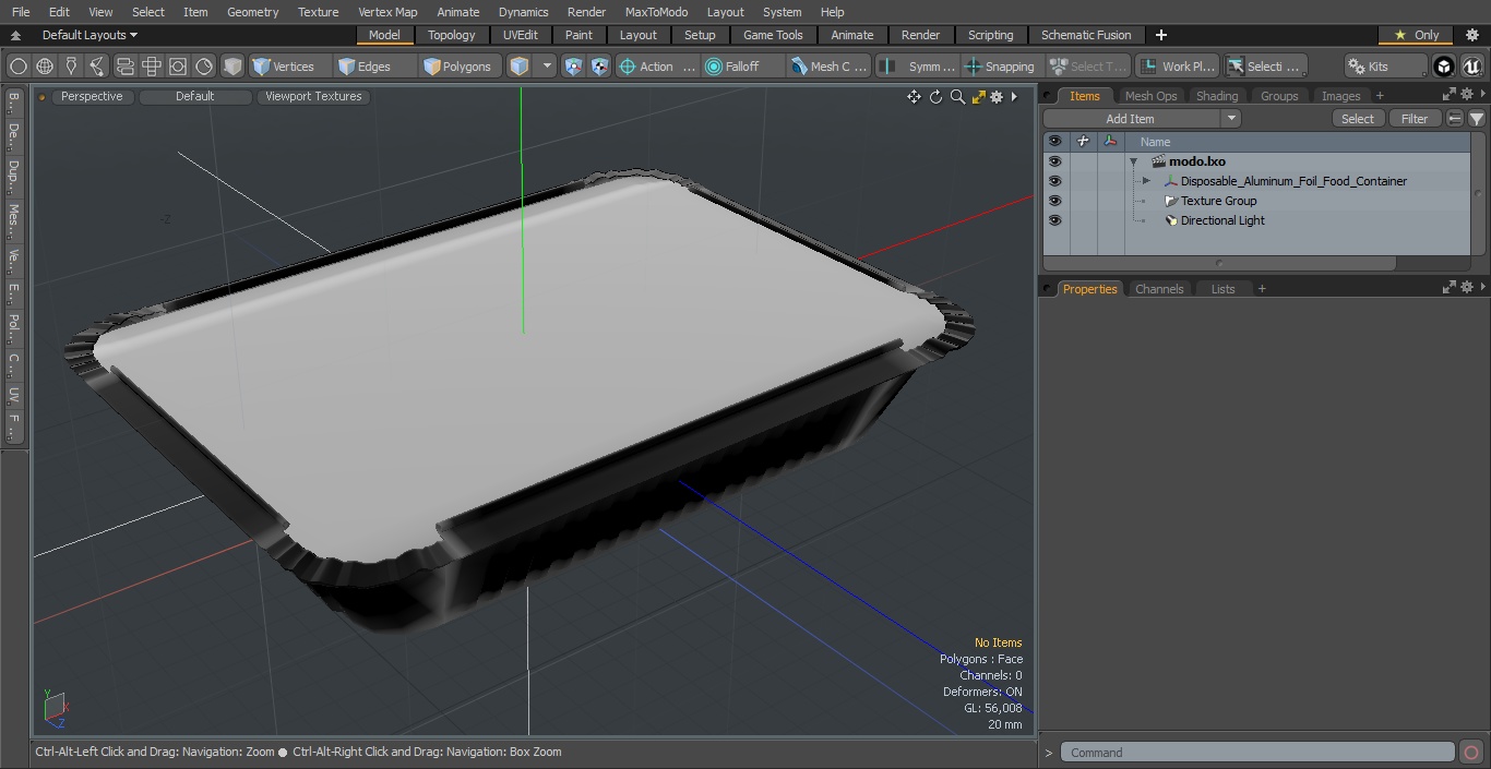 Disposable Aluminum Foil Food Container 3D model