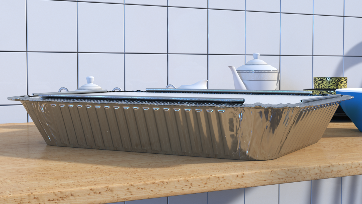 Disposable Aluminum Foil Food Container 3D model