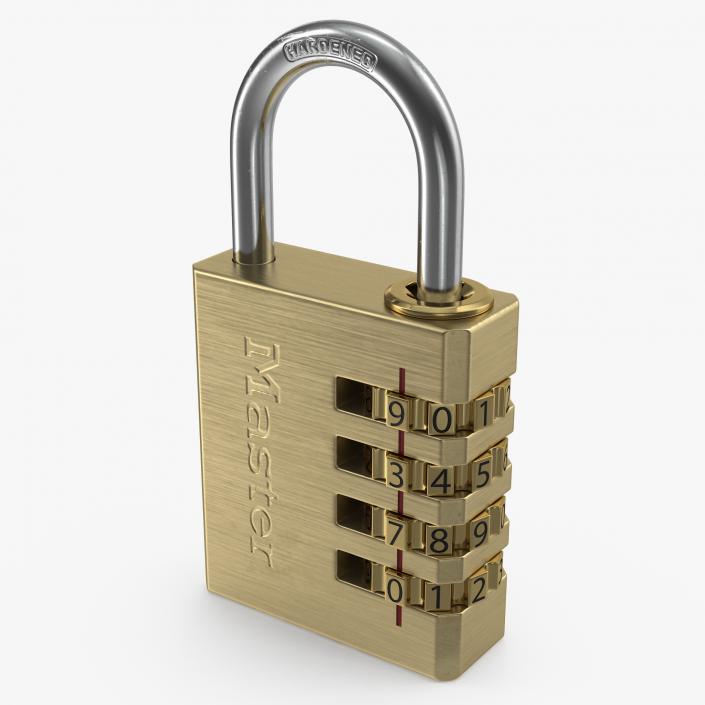 3D model Brass Combination Padlock