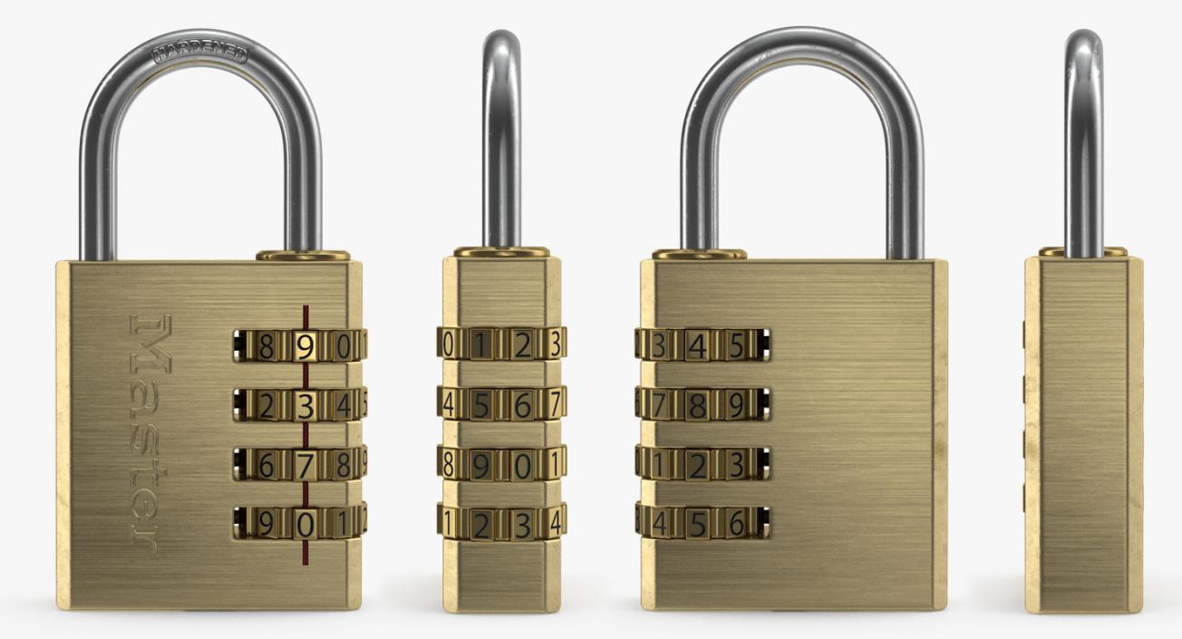 3D model Brass Combination Padlock