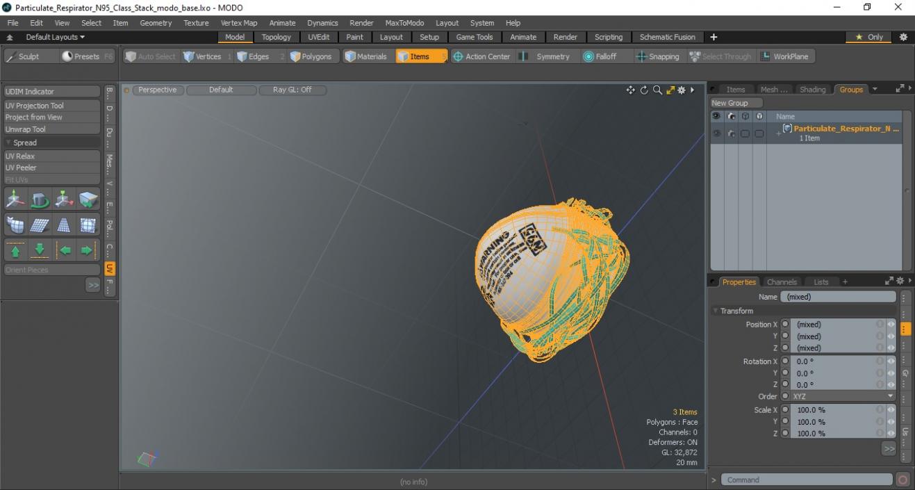 3D Particulate Respirator N95 Class Stack model