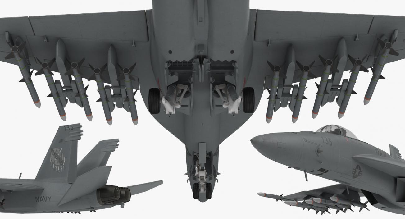 3D Rigged US Military Airplanes Collection 2