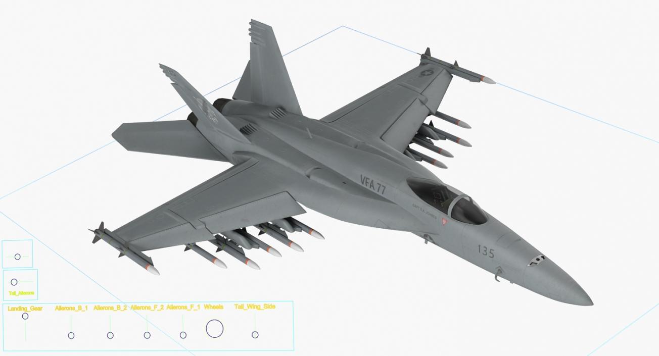 3D Rigged US Military Airplanes Collection 2