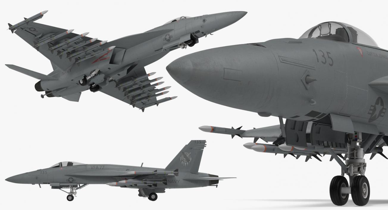 3D Rigged US Military Airplanes Collection 2