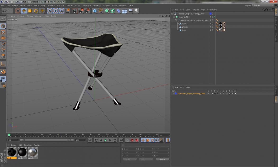 3D Telescopic Tripod Folding Chair