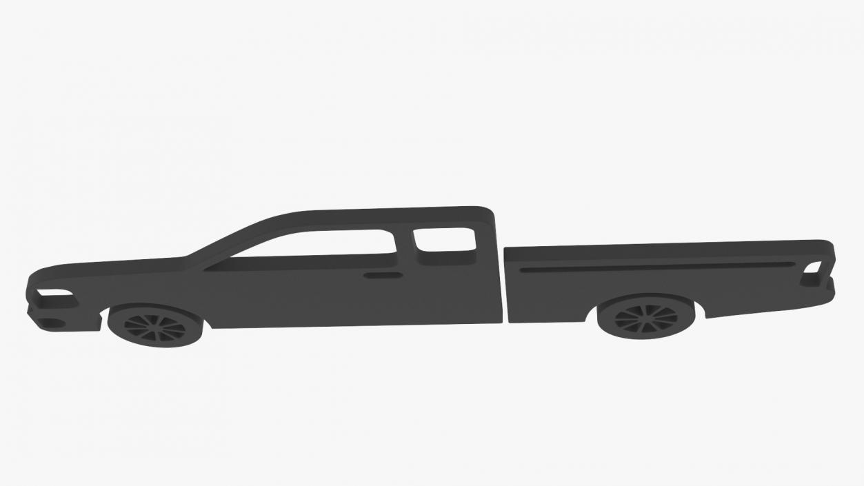 3D Car Pickup Silhouette