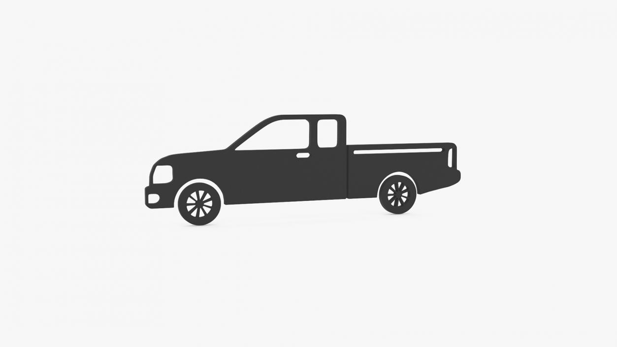 3D Car Pickup Silhouette