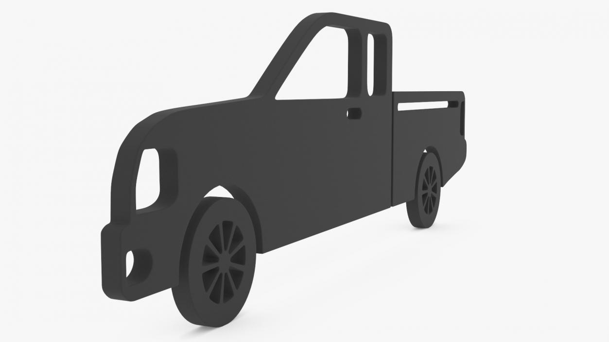 3D Car Pickup Silhouette