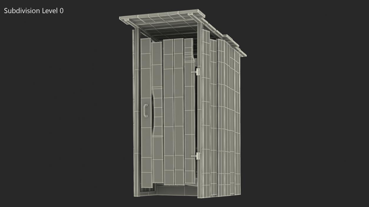 Old Wooden Outhouse 3D model