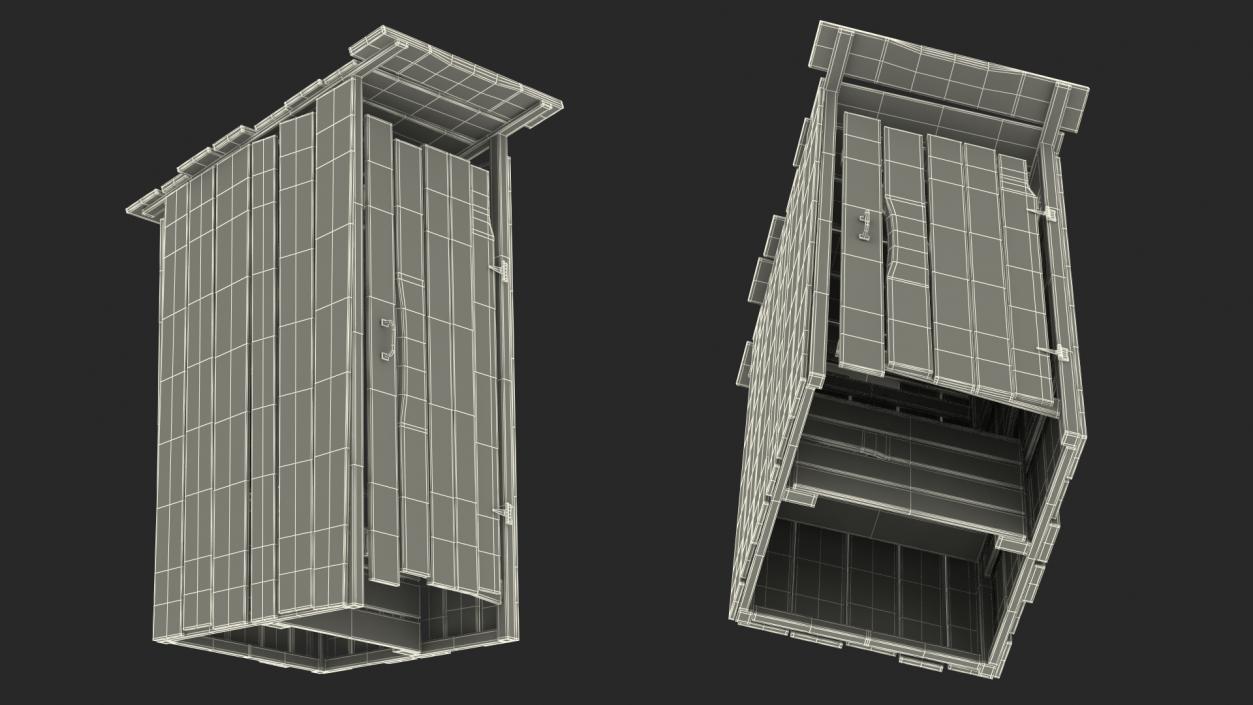 Old Wooden Outhouse 3D model