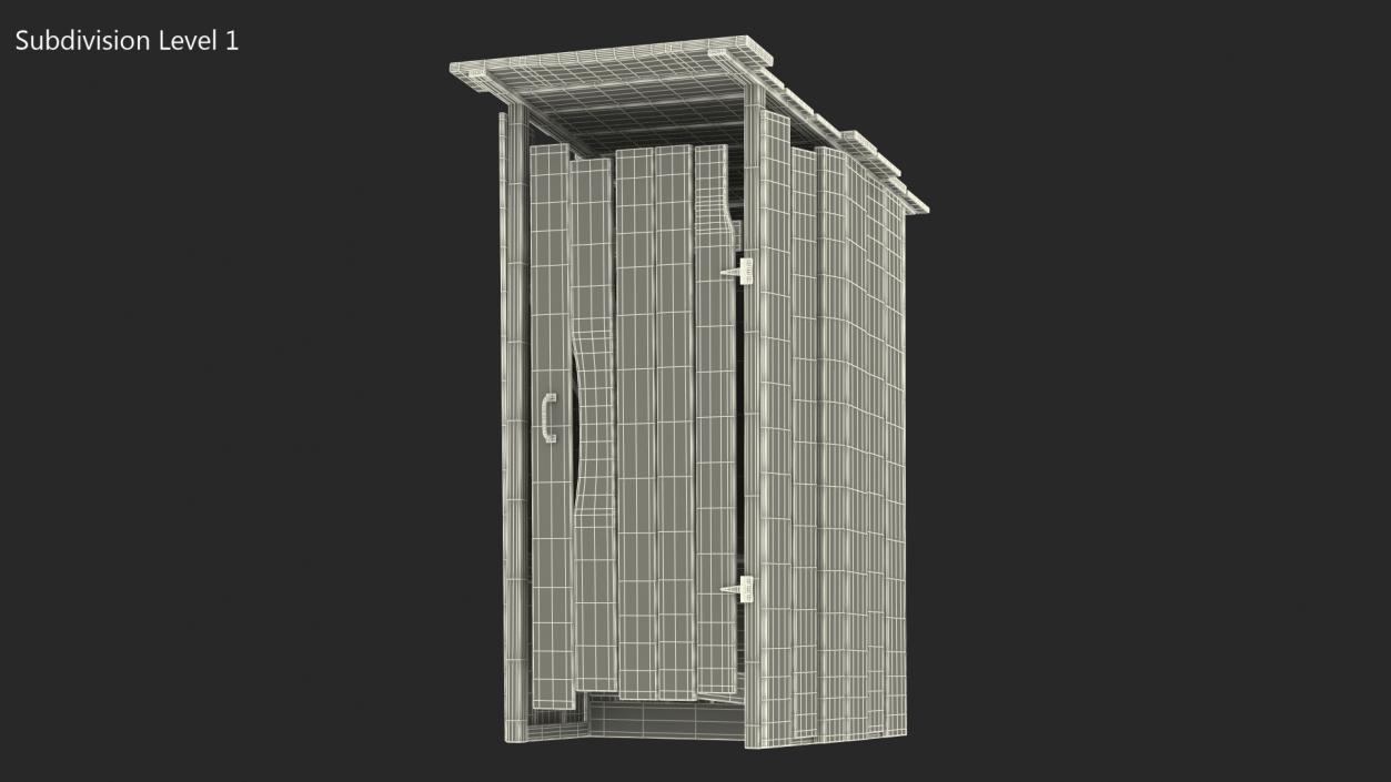 Old Wooden Outhouse 3D model