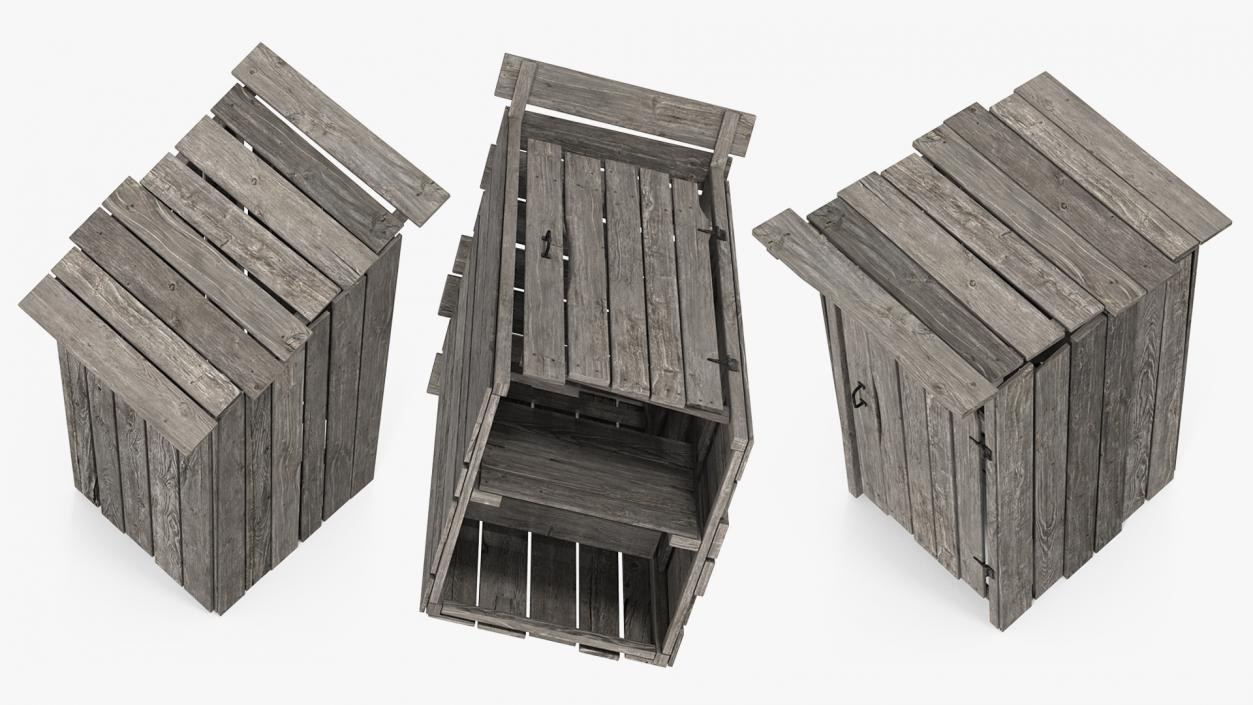 Old Wooden Outhouse 3D model