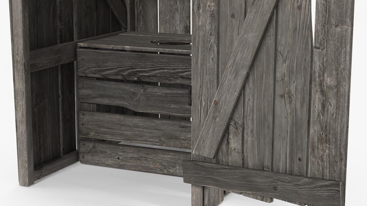 Old Wooden Outhouse 3D model