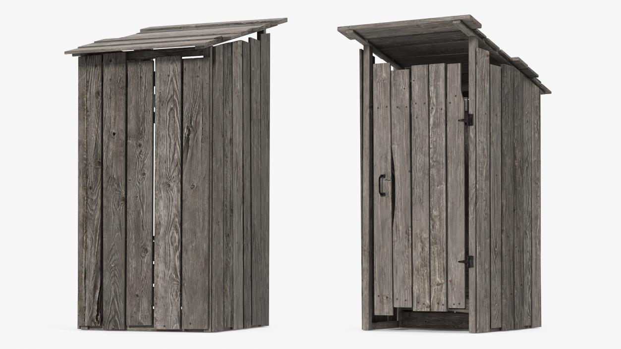 Old Wooden Outhouse 3D model